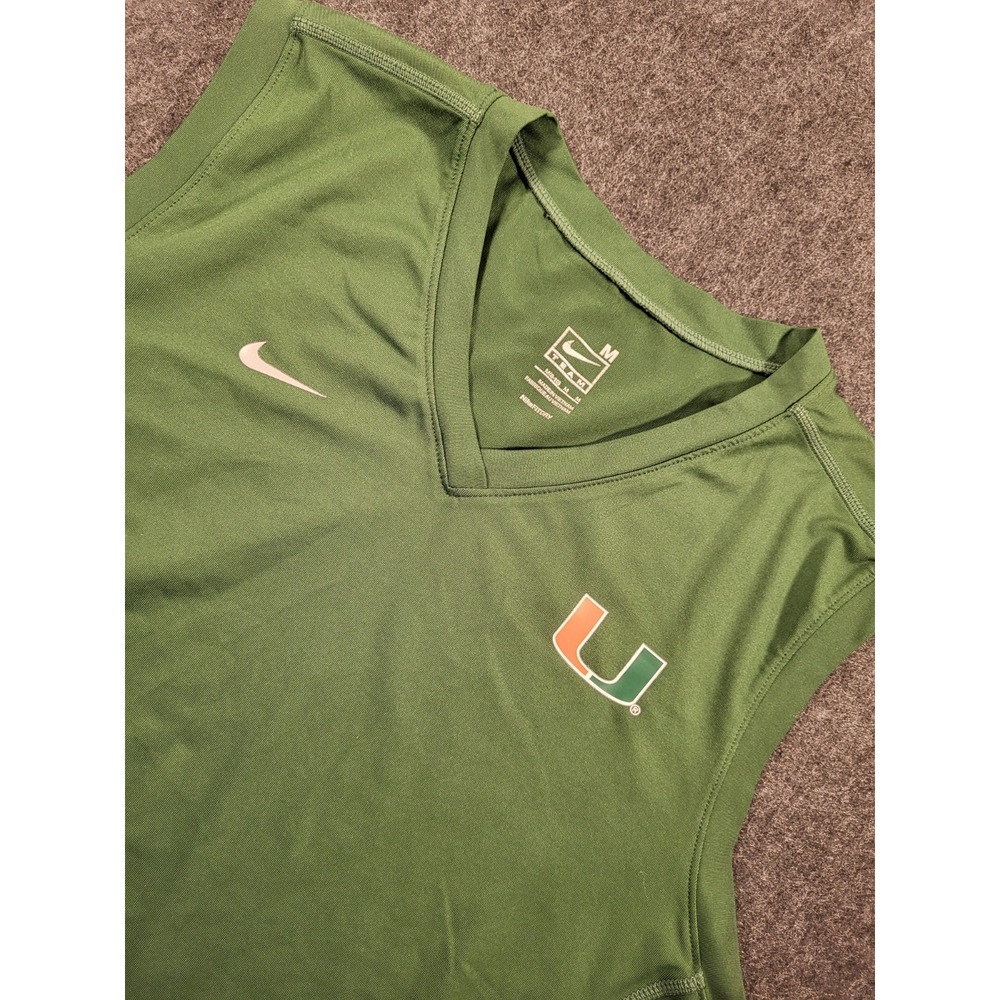 Miami Hurricanes Nike Team Fit Sleeveless Shirt Women's Medium 8-10 Green